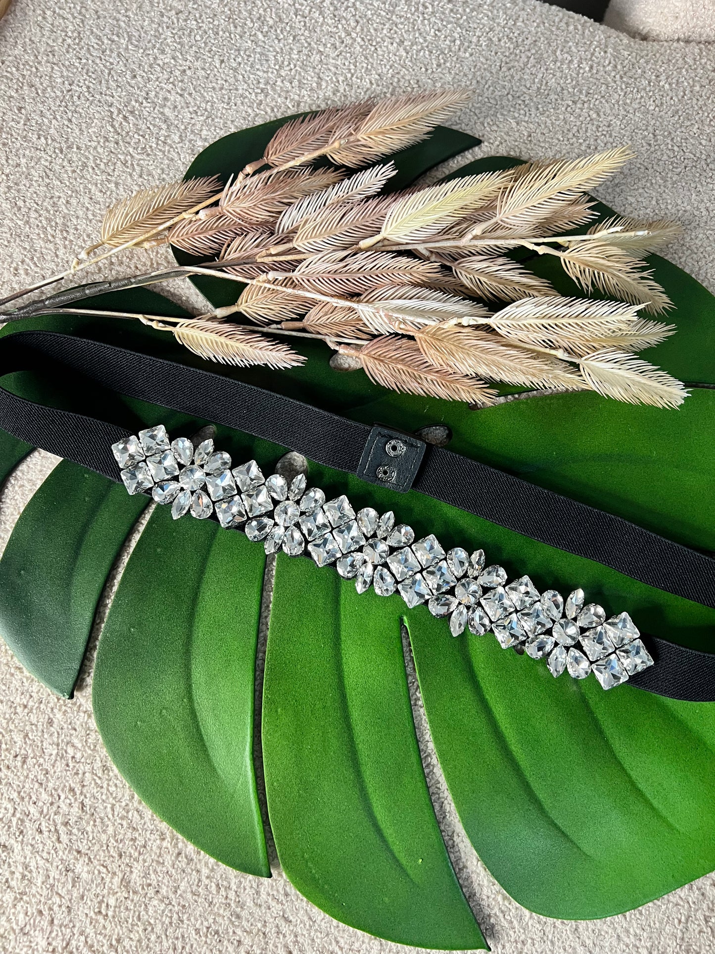 Cinturón elástico con piedras cristal