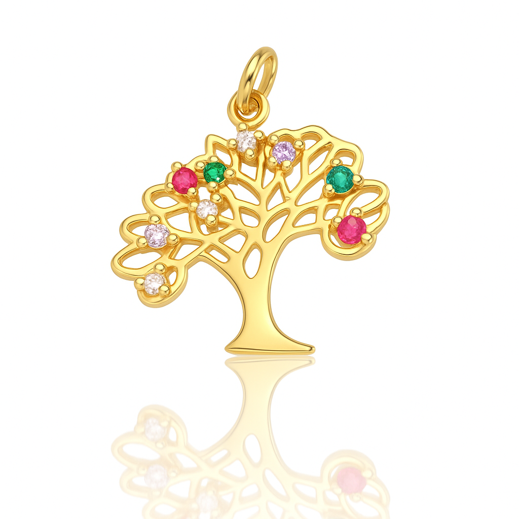 DIJE ARBOL DE LA VIDA MINI CIRCONES DE COLORES