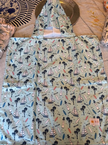 Poncho Microfibra (2-7 años) Surf Celeste