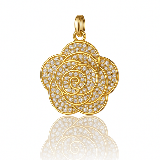 DIJE RODIO ROSA CON BRILLANTES