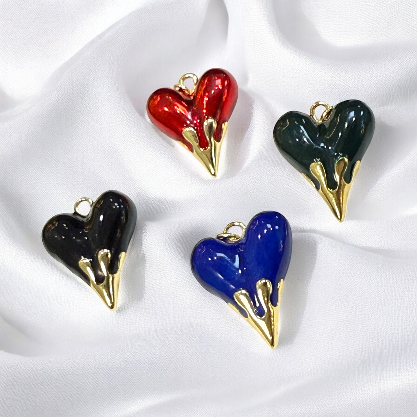 DIJE CORAZON CON GLASS EN LA PUNTA