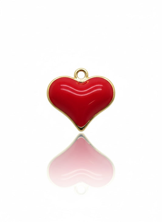 DIJE CORAZON ROJO ESMALTADO