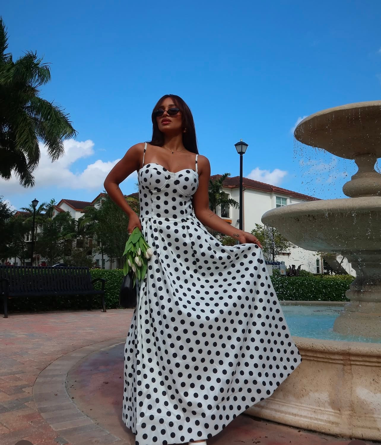 Willow polka Maxi dress