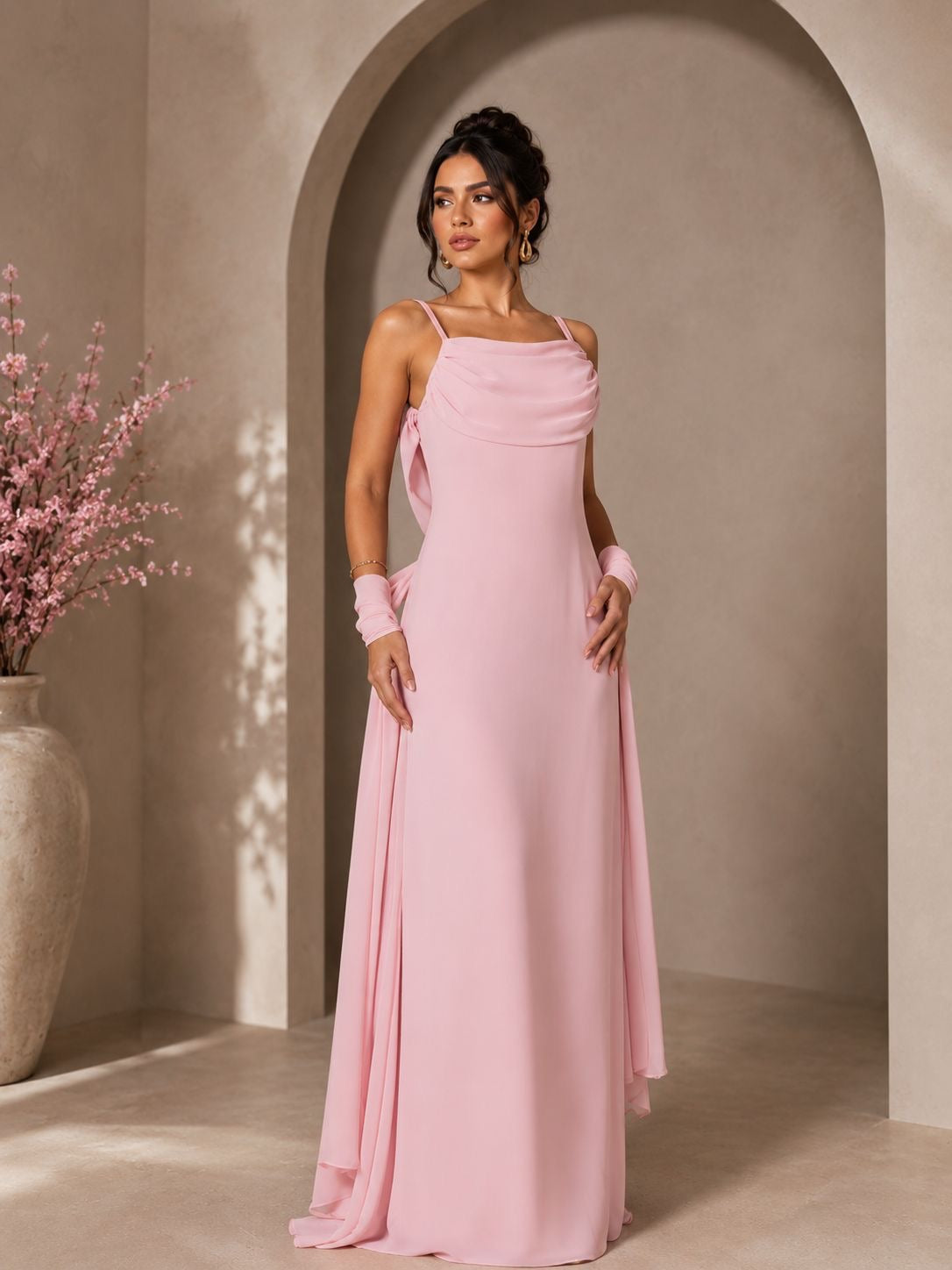 VESTIDO DE TIRAS ROSADO BARBIE