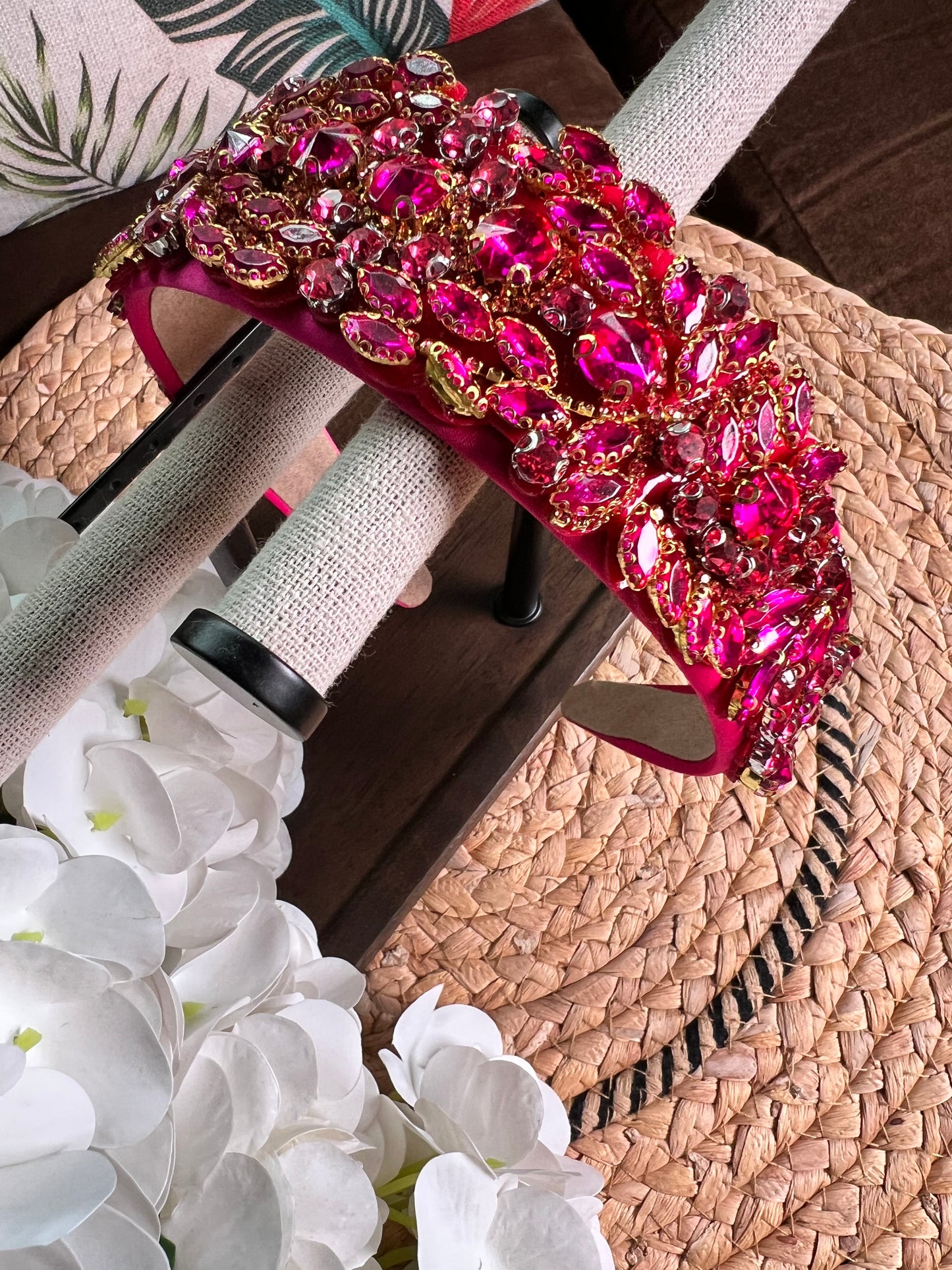 Diadema ancha vintage con piedras 03818