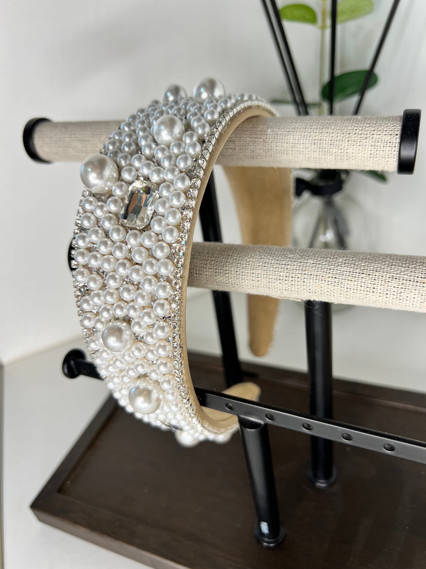 Diadema ancha con Perlas 02708