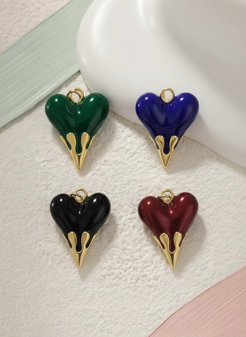 DIJE CORAZON CON GLASS EN LA PUNTA