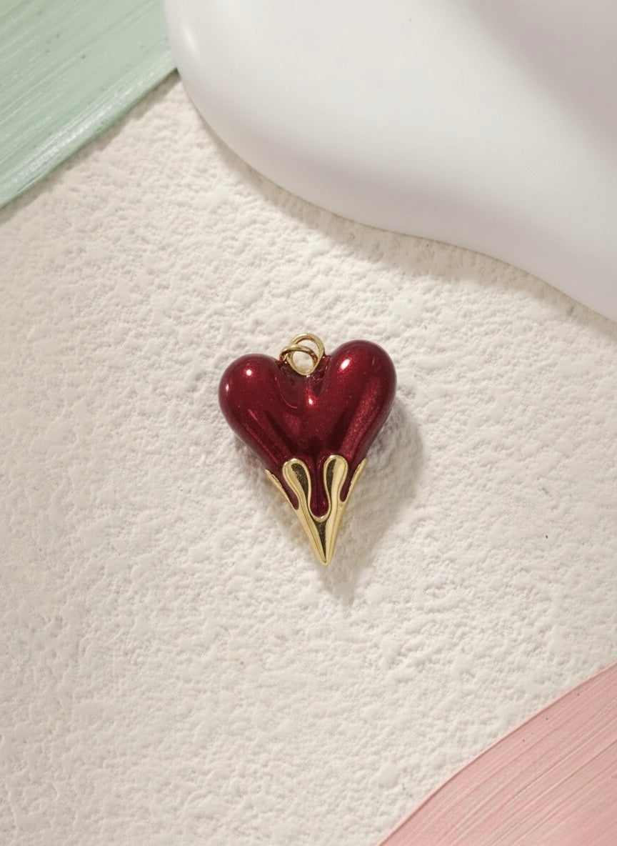 DIJE CORAZON CON GLASS EN LA PUNTA