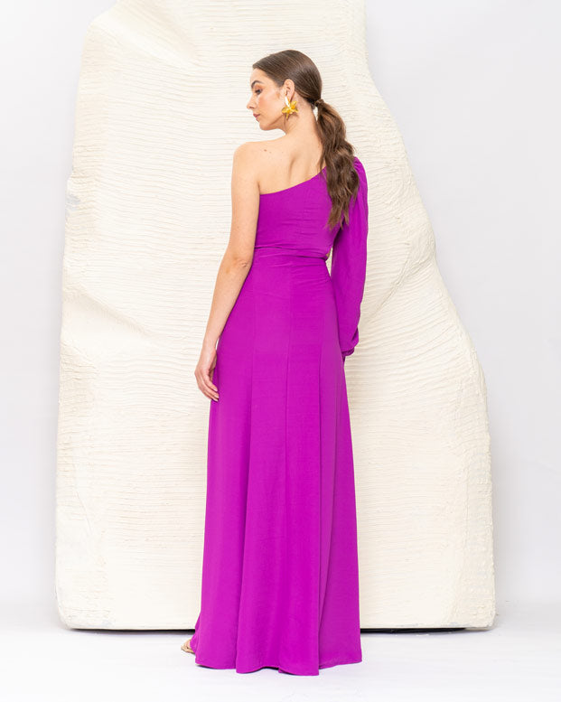 Vestido Mangenta One Shoulder