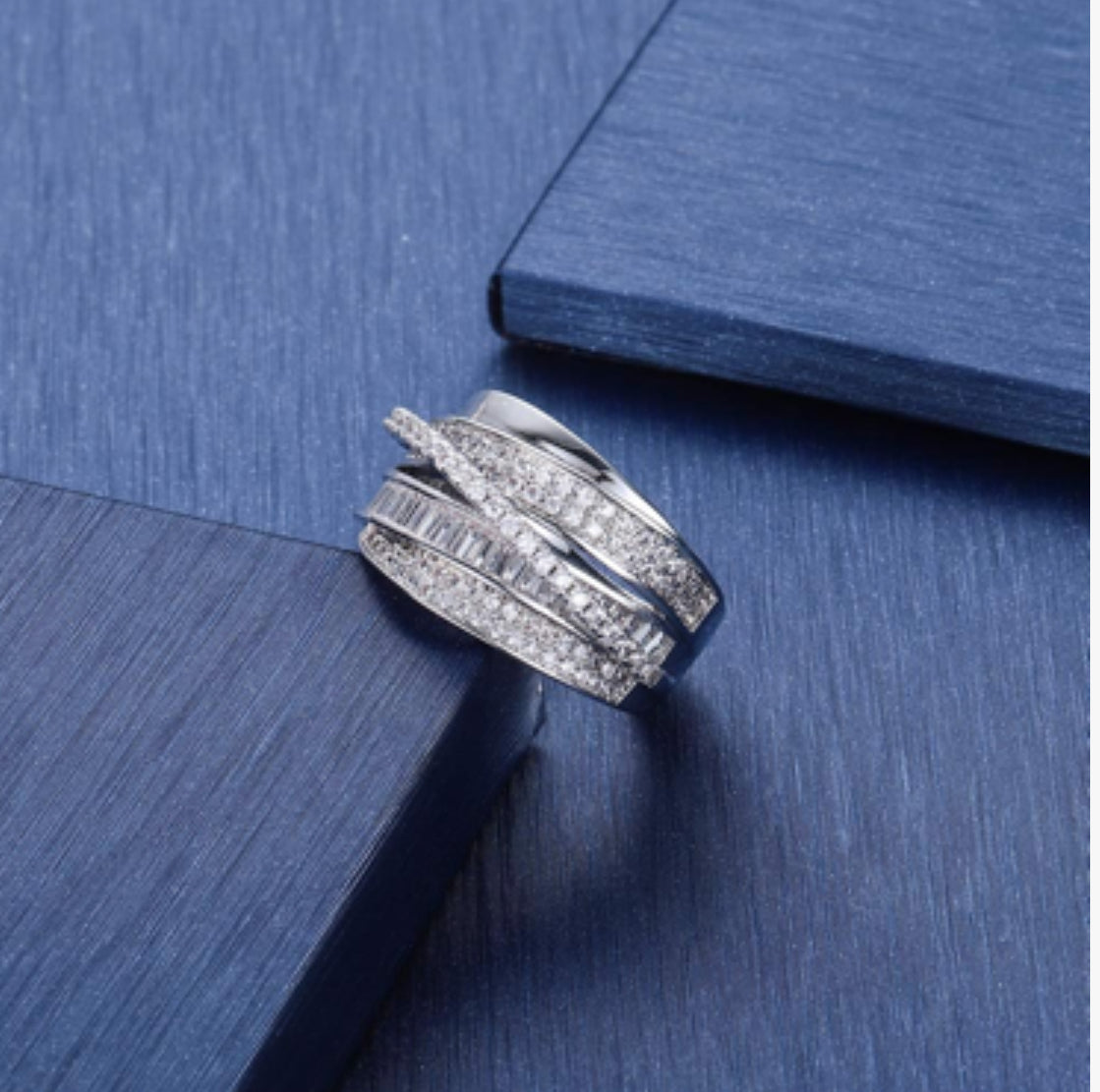 Anillo de Zirconias ajustable 5 layers