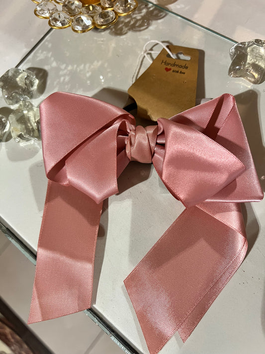 Lazo de satín con liga rosado 05502