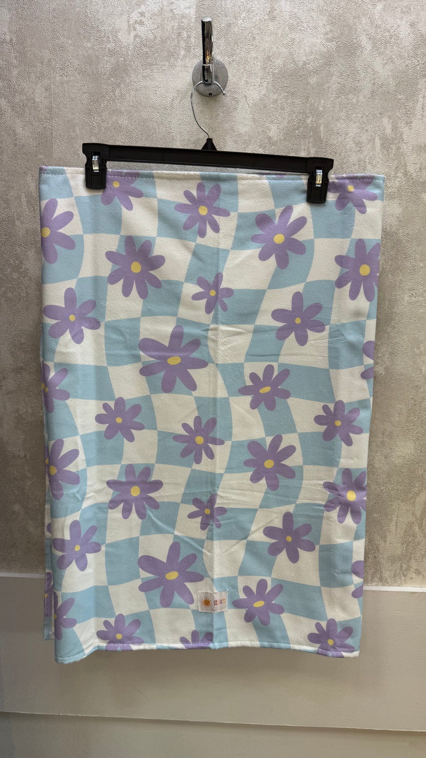 Toallas Rectangulares Flores Moradas y Celeste