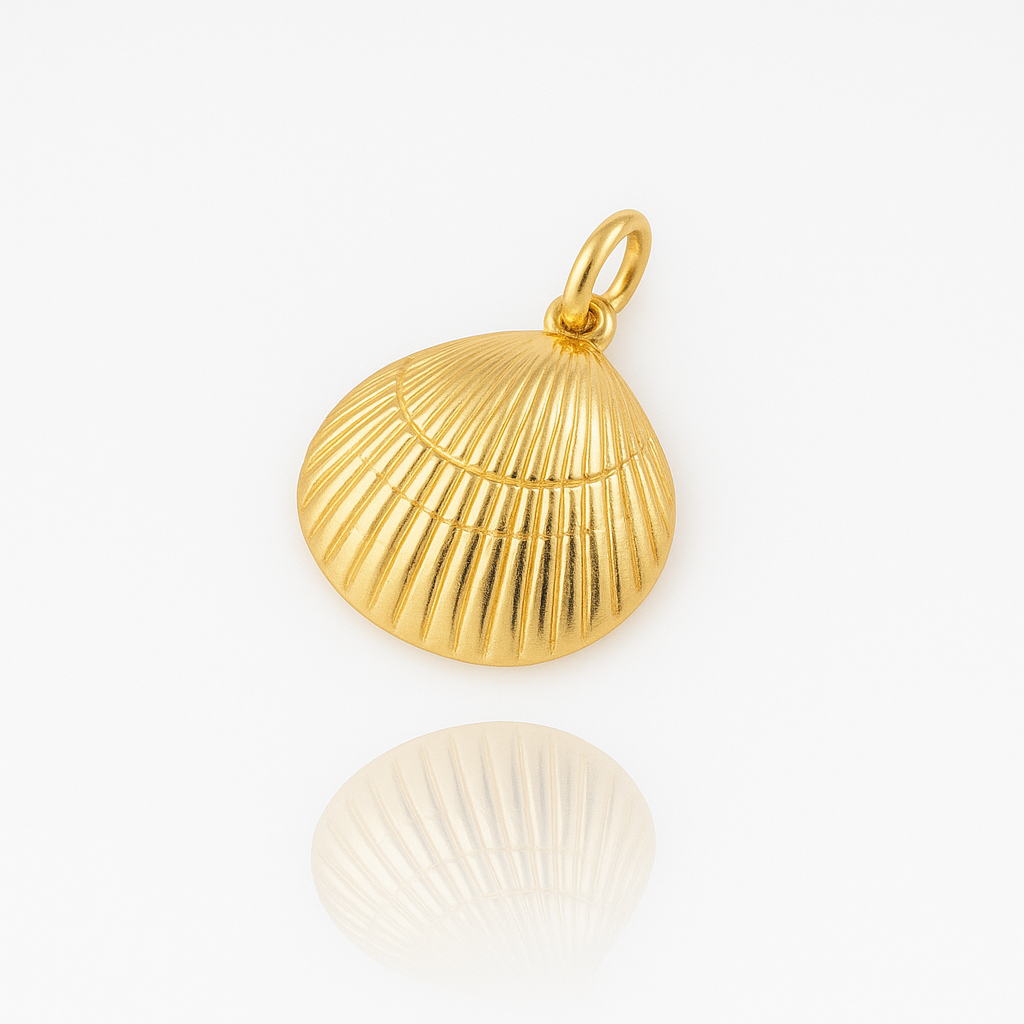 DIJE DE RODIO CONCHA DORADO