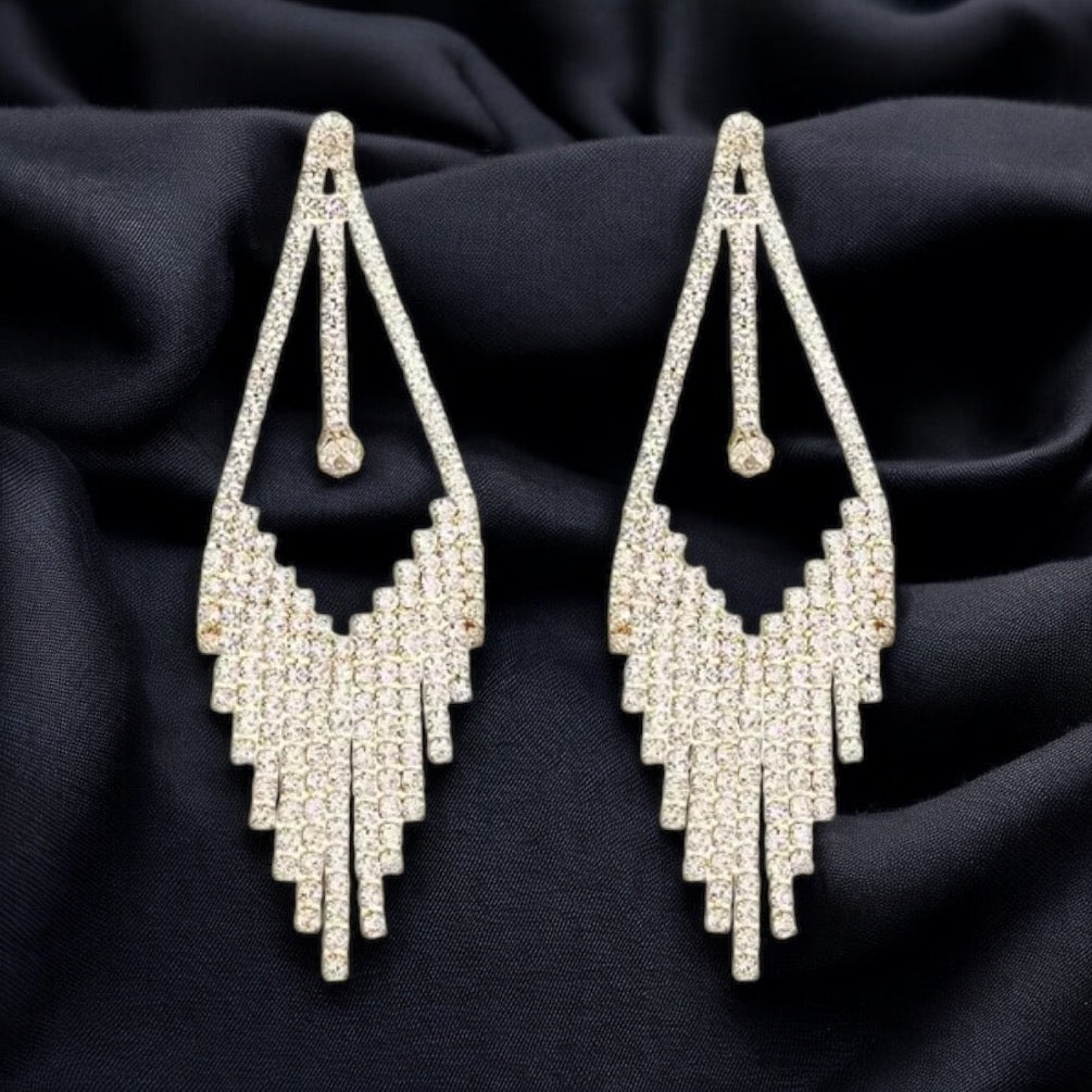 Aretes de Rehinstone silver & gold