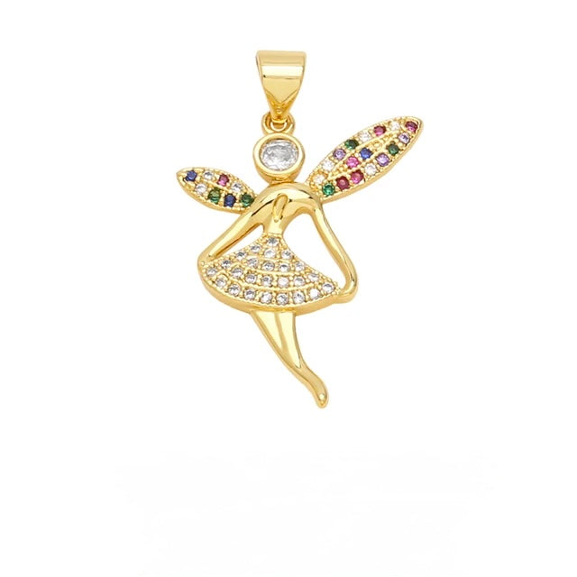 DIJE HADA CON ALAS DE CIRCONES DE COLORES