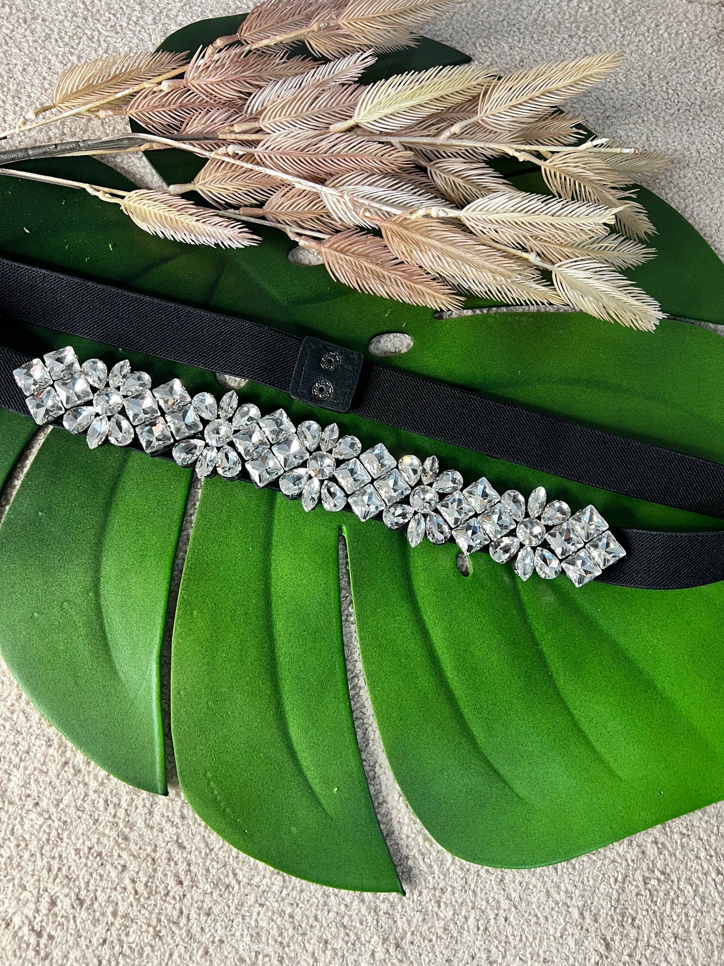 Cinturón elástico con piedras cristal
