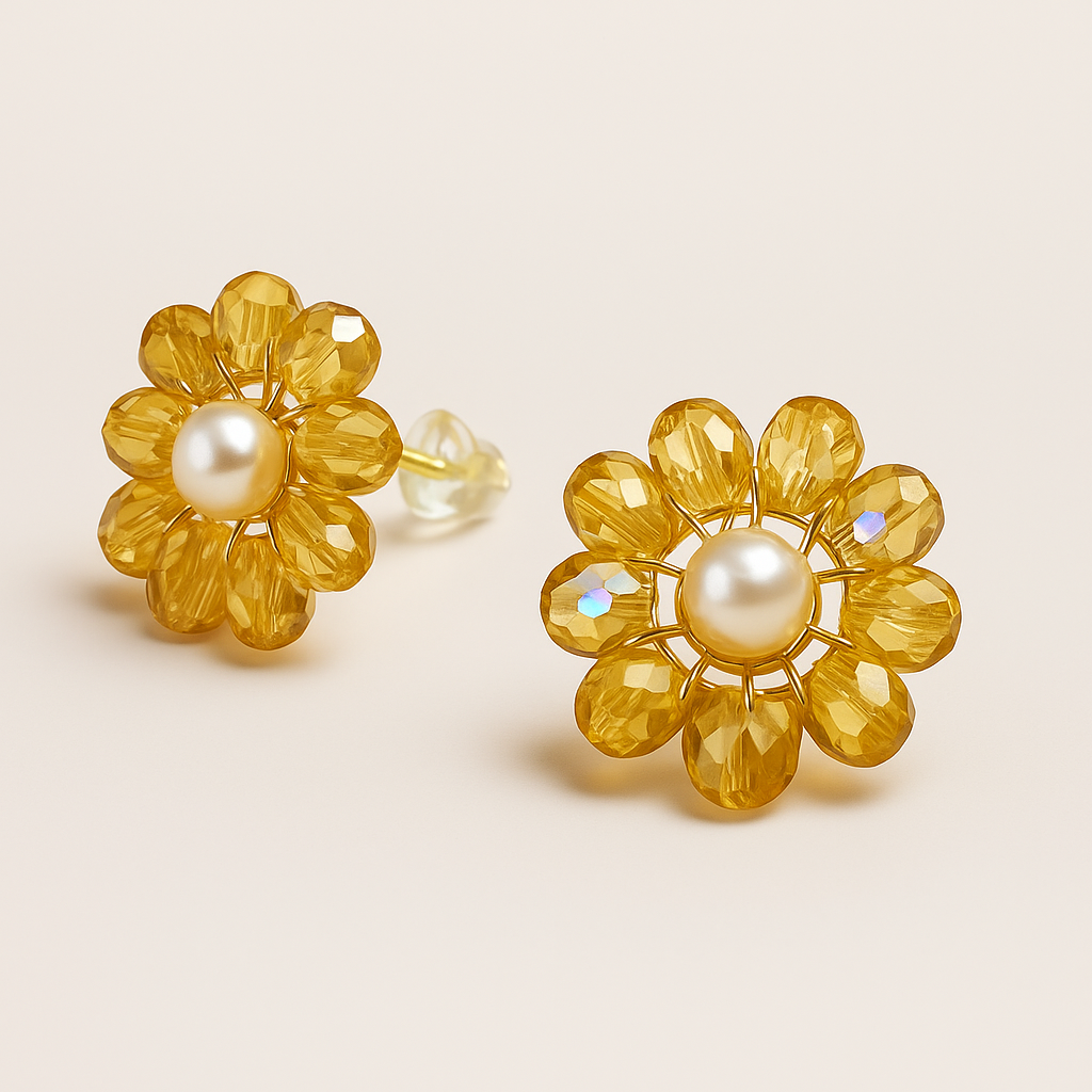 Aretes - Flor artesanal
