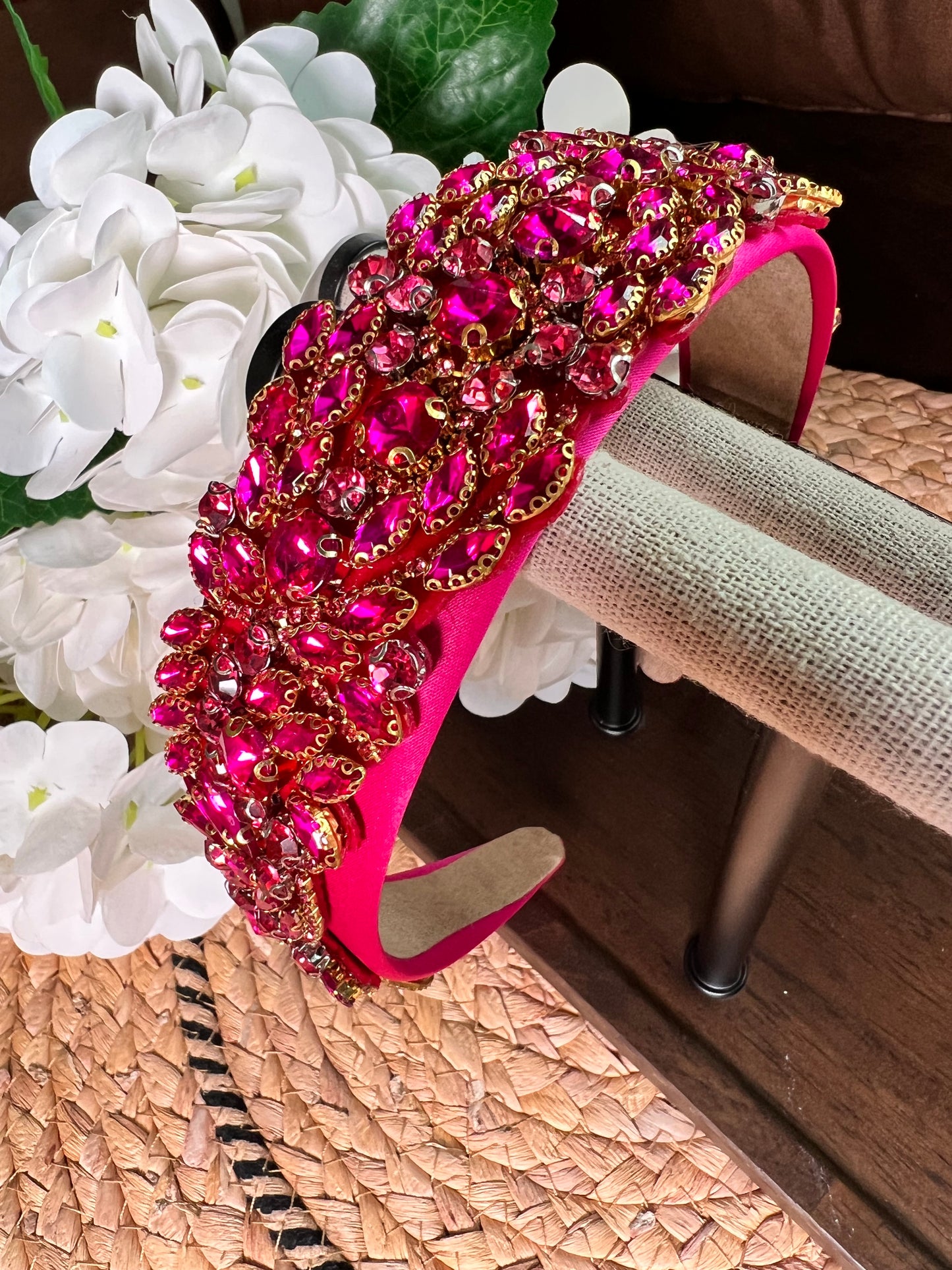 Diadema ancha vintage con piedras 03818
