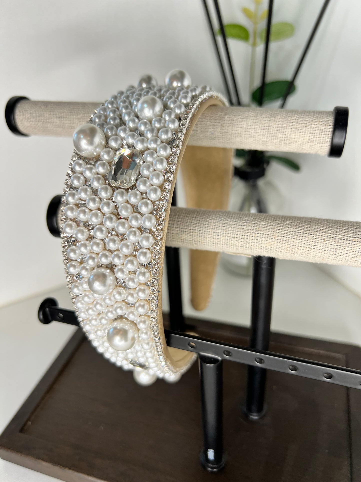 Diadema ancha con Perlas 02708