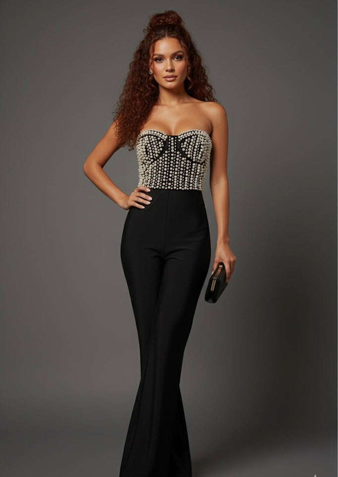 Eloise Pearl Bandage jumsuit