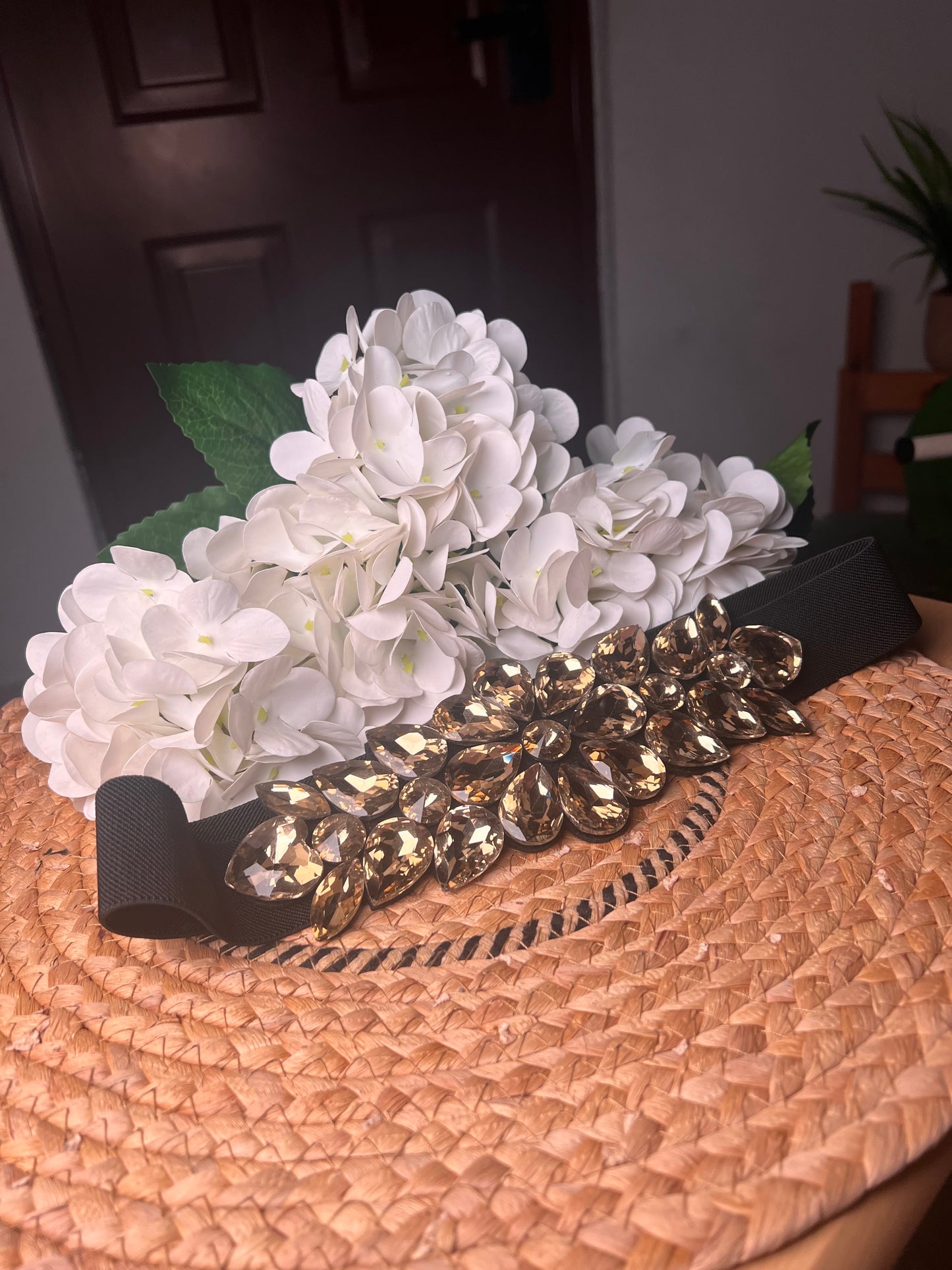 Cinturón elástico Flor Bronce 02736