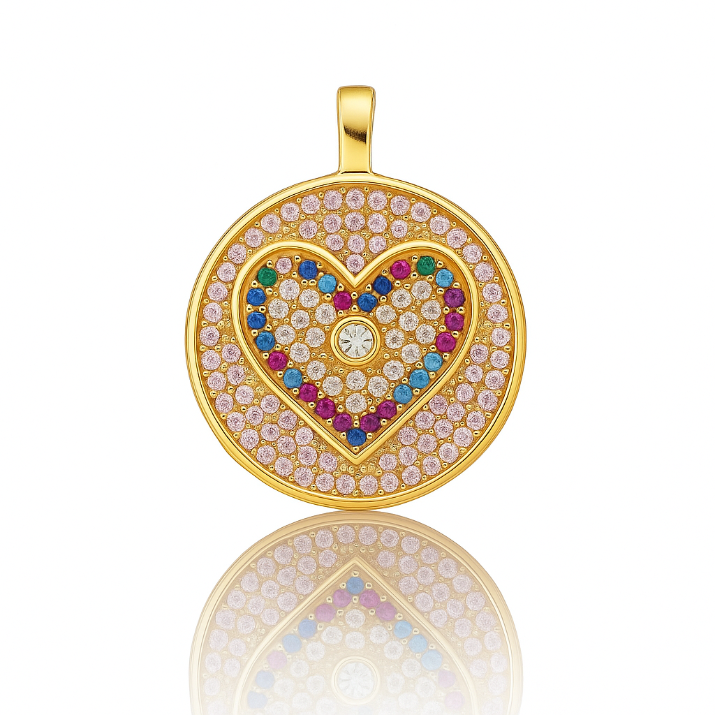 DIJE DE CORAZON CON CIRCON GRANDE