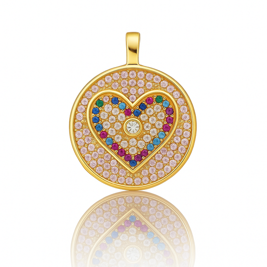 DIJE DE CORAZON CON CIRCON GRANDE