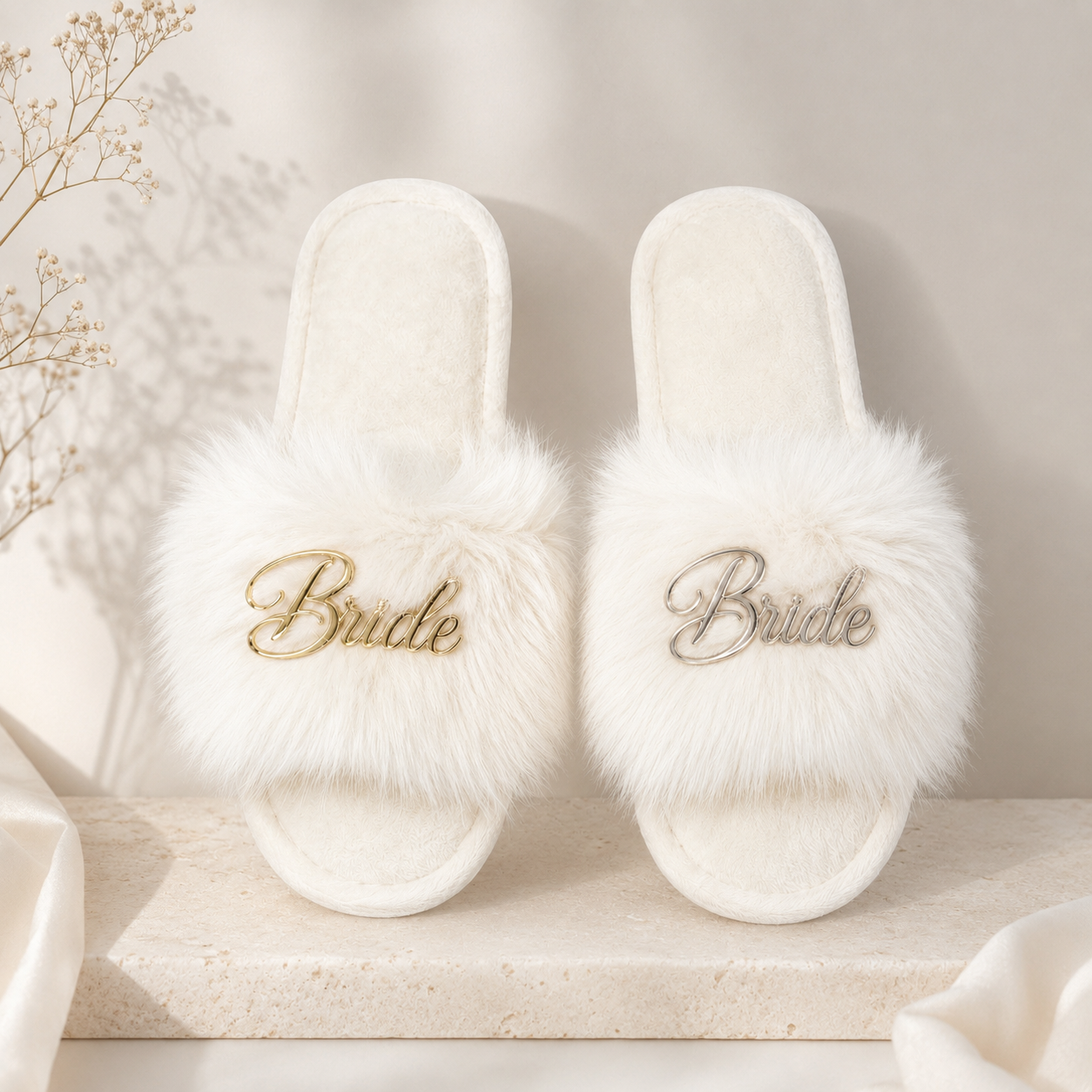 PANTUFLAS DE NOVIA PLATEADAS