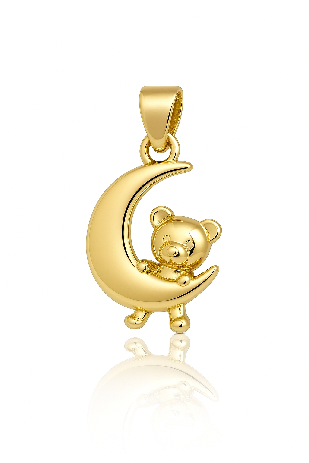 DIJE DE RODIO OSITO CON LUNA