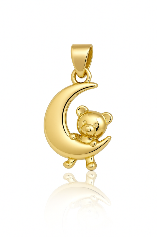 DIJE DE RODIO OSITO CON LUNA