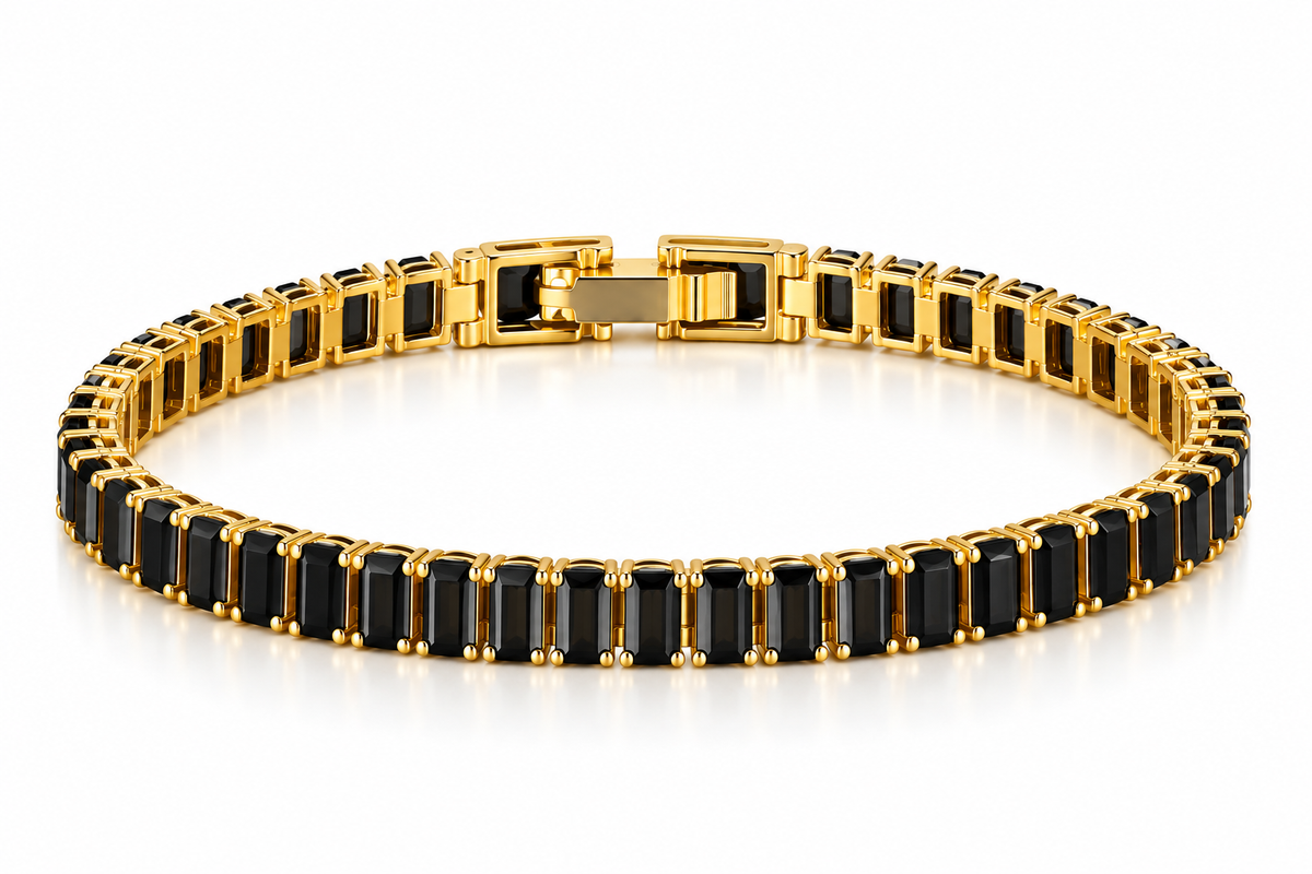 Pulsera Tennis Noir Baguette