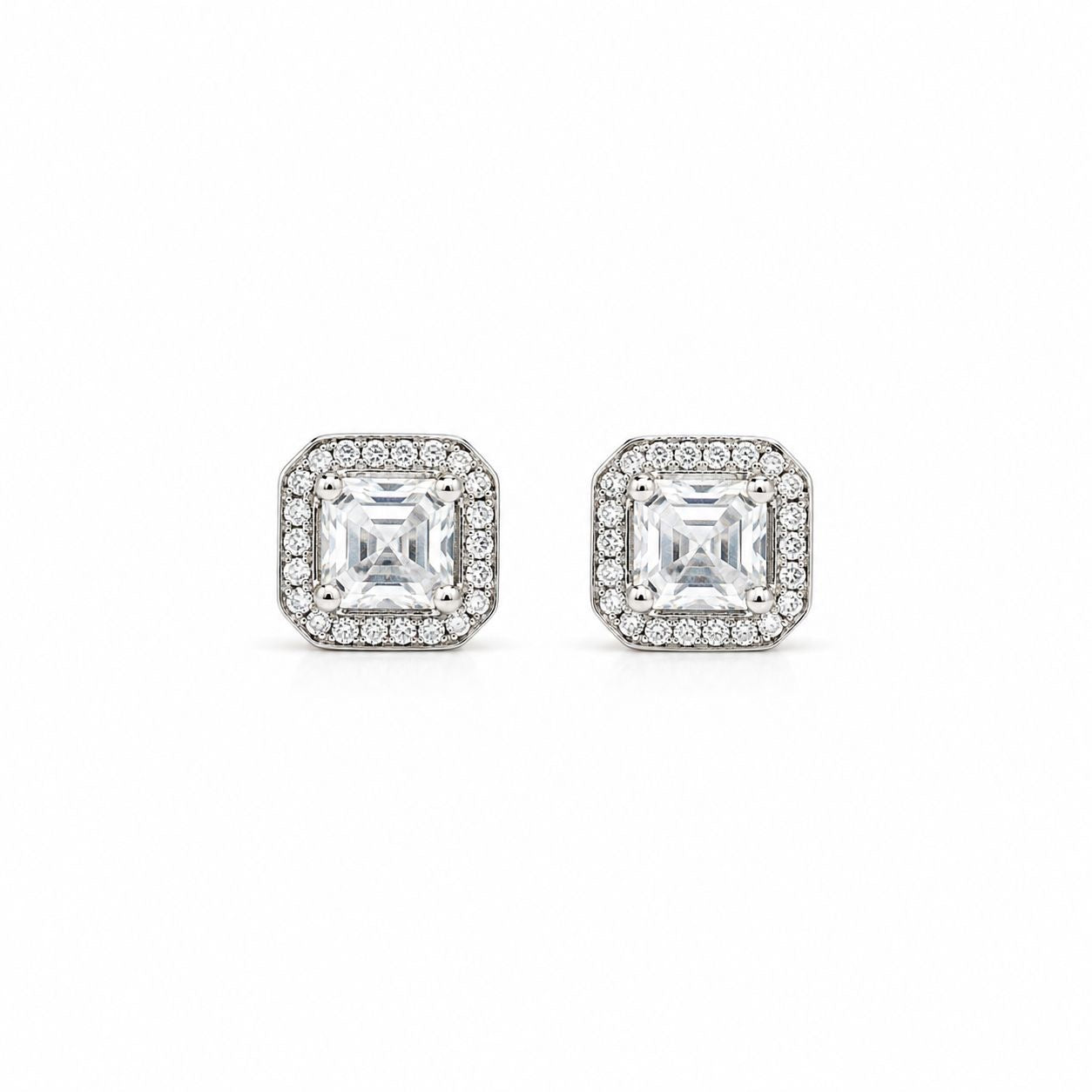 Diamond Studs- Acero y Rodio