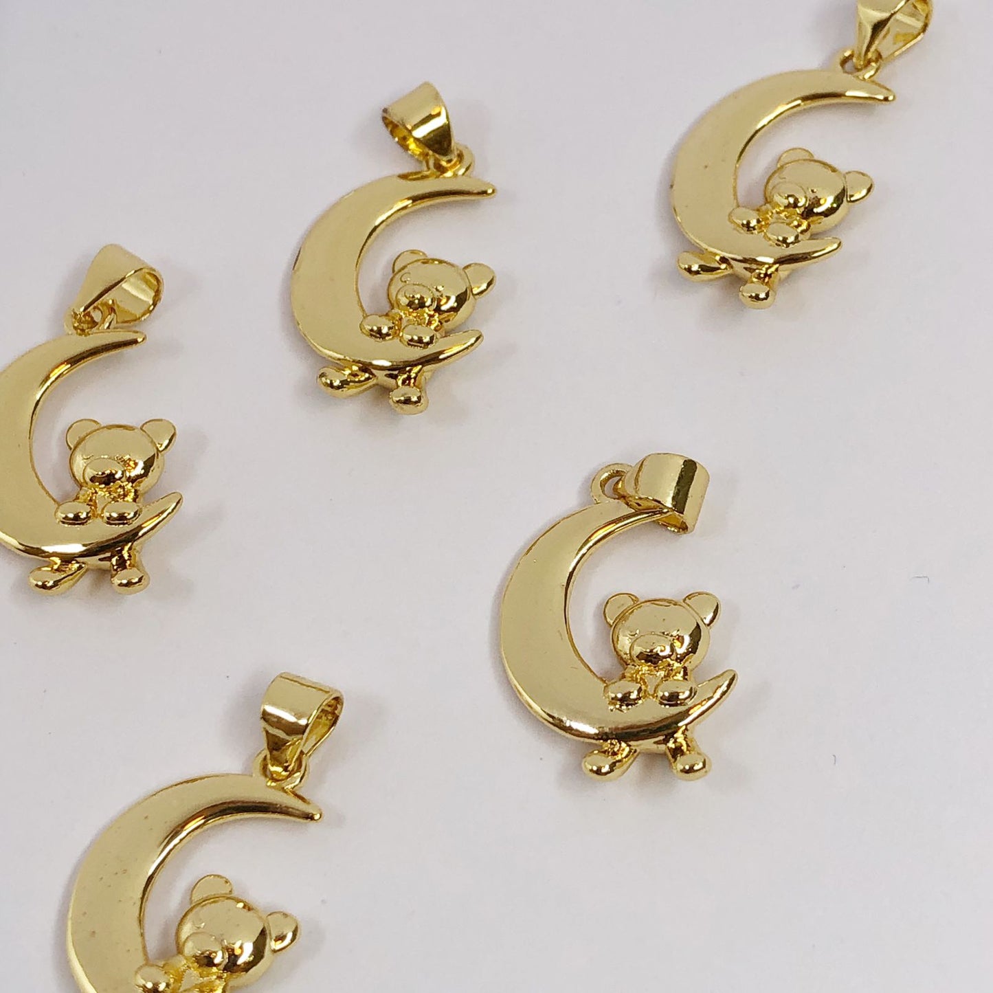 DIJE DE RODIO OSITO CON LUNA