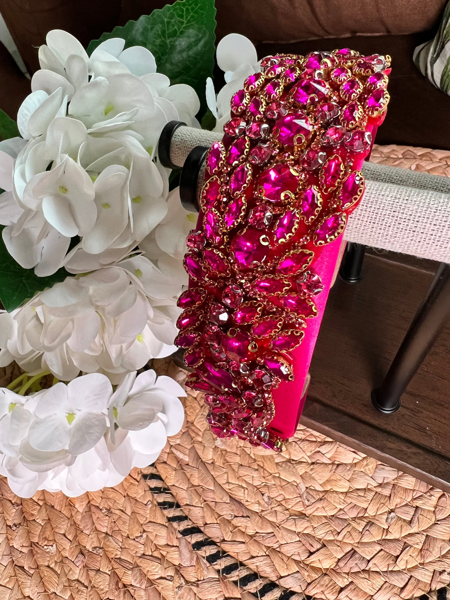 Diadema ancha vintage con piedras 03818