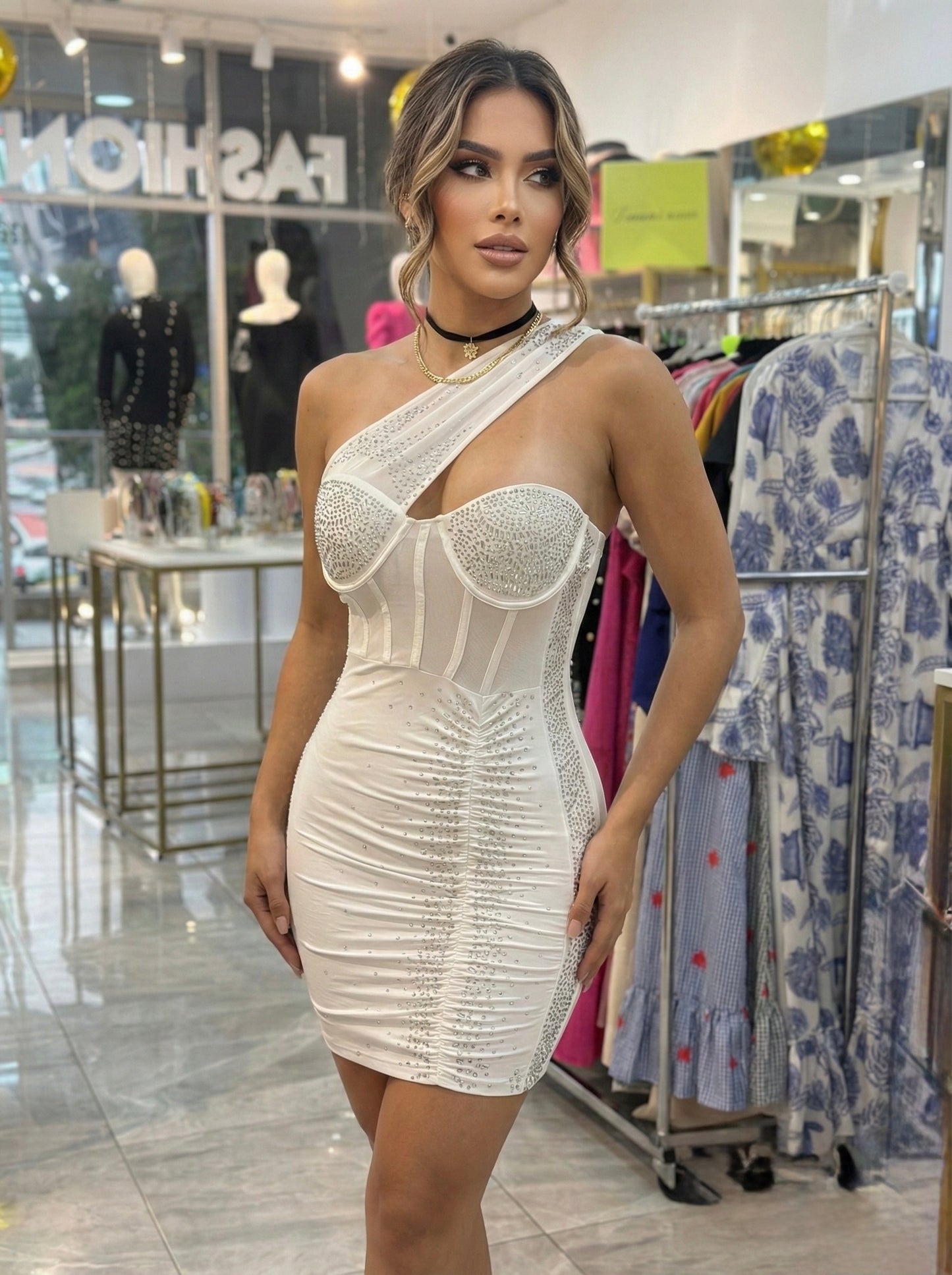 Sale Vestido Straple con tira cruzada