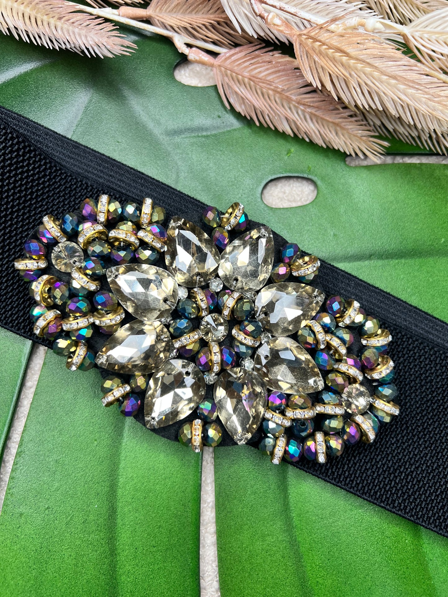 Cinturón elástico multicolor floral