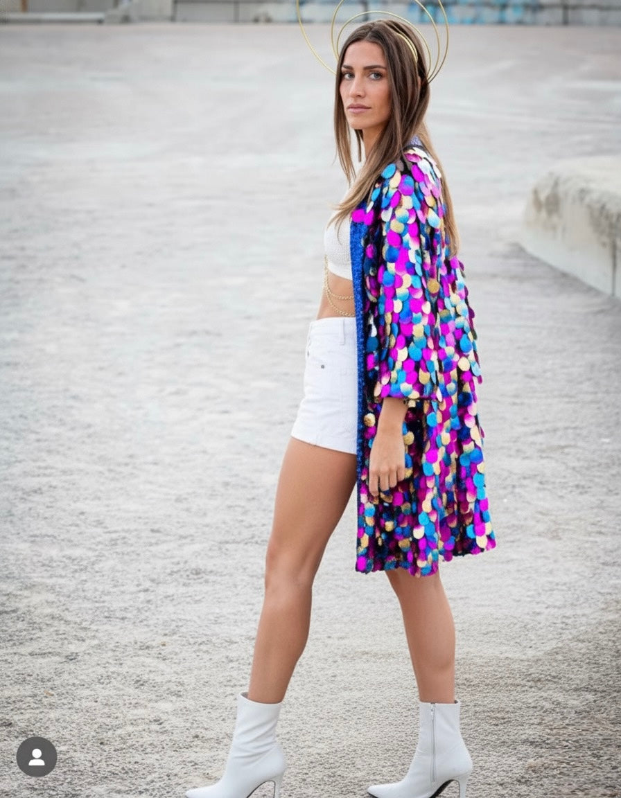 Mermaid Sequin Kimono Corto