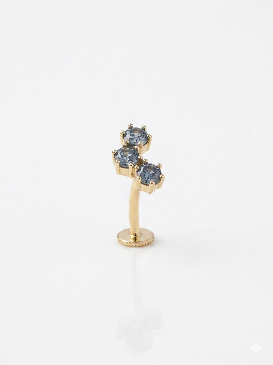 Piercing para orejas 14K diseños variados con colores