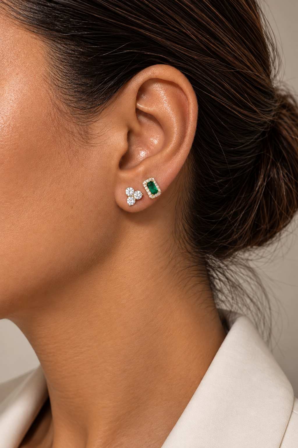 SET DE STUDS CRYSTAL EMERALD
