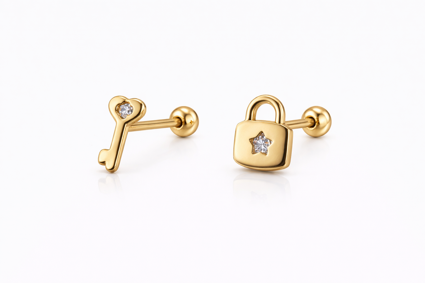 Topitos Oro 14K diseños variados - Piercing