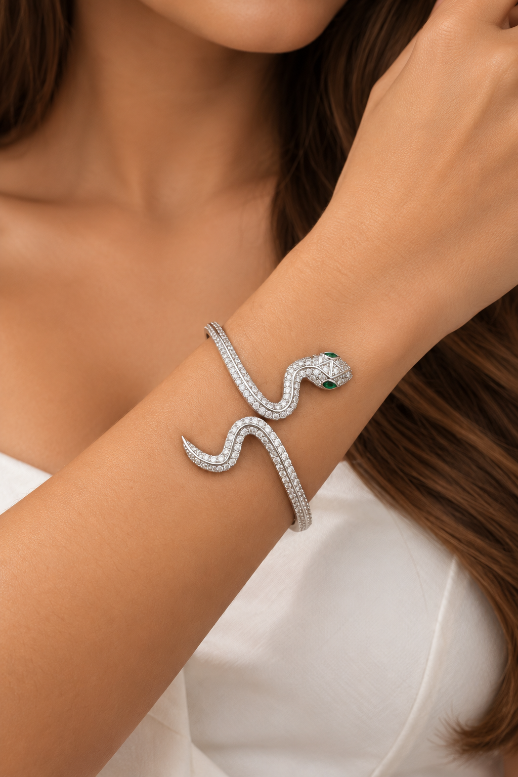 Brazalete Serpiente Silver Shine