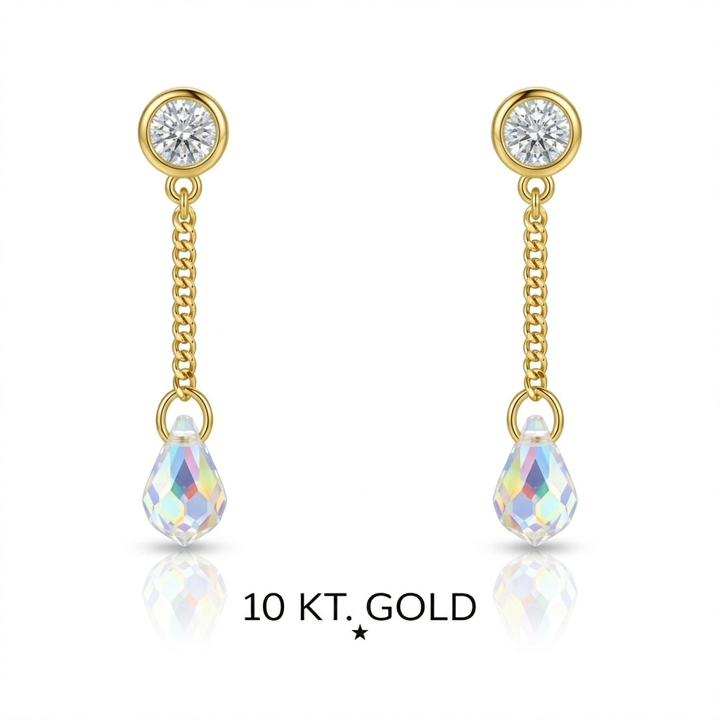 Topito Oro 10k lluvia cadena y cristal - Piercing