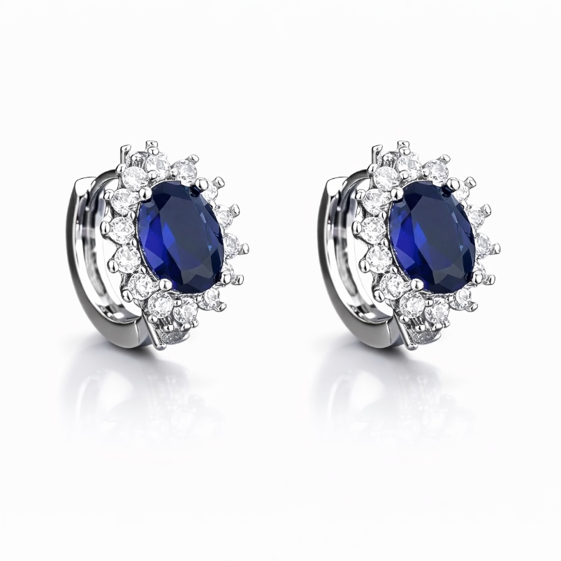 Aretes Blue Royal Halo
