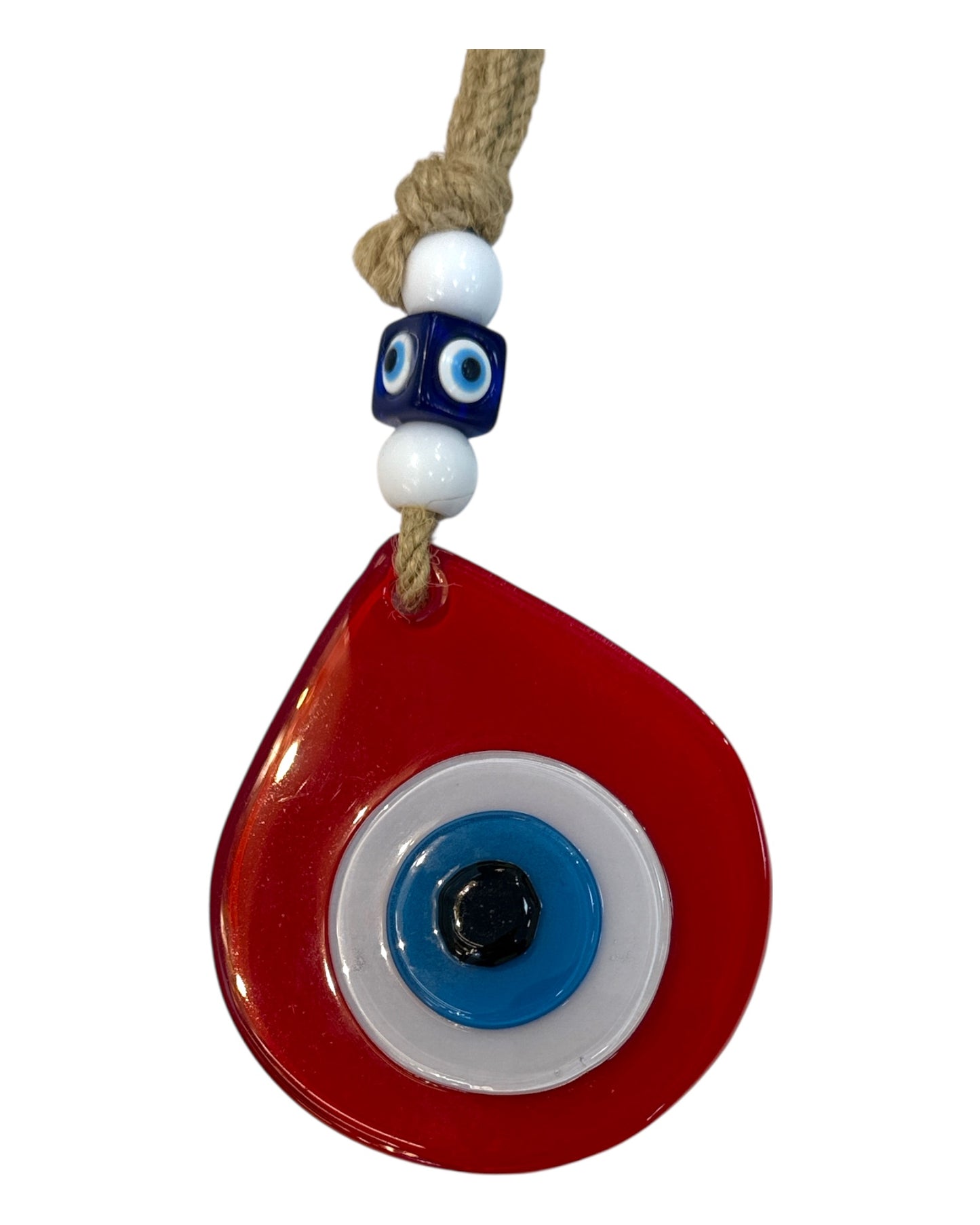 COLGANTE SEMIREDONDO PEQUEÑO ROJO CON OJO TURCO