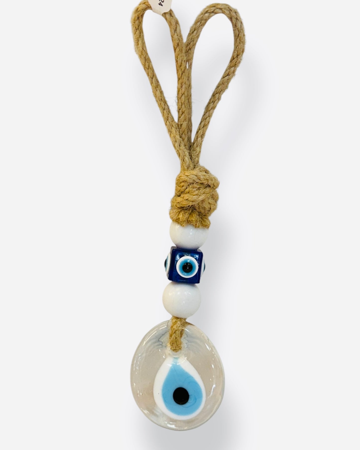 COLGANTE PEQUEÑO CRISTAL TRANSPARENTE CON OJO TURCO