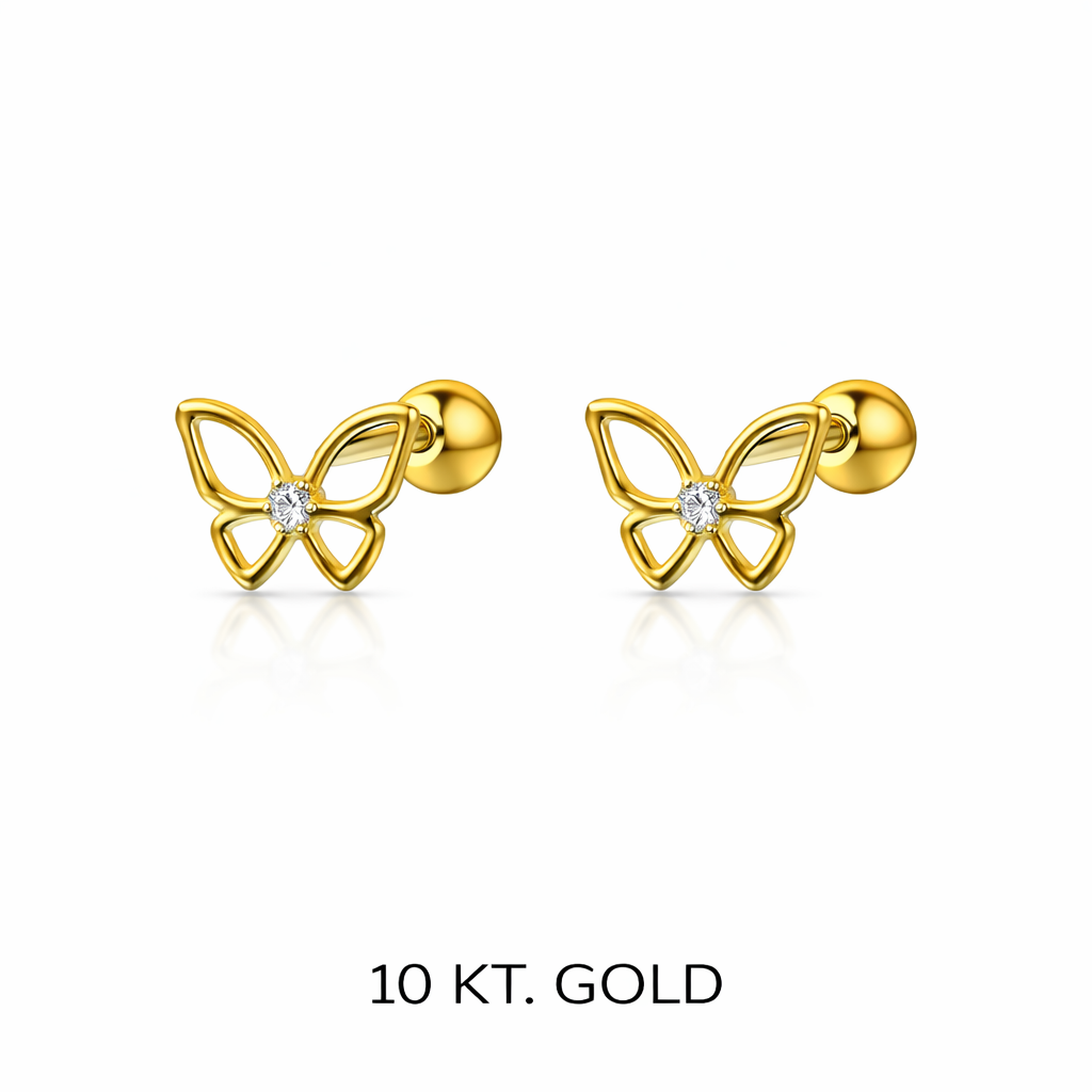 Topito Oro 10k silueta mariposa - Piercing