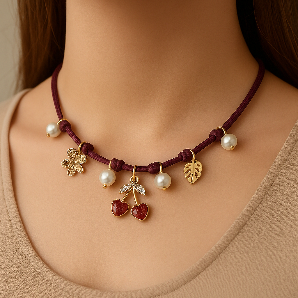 COLLAR - DIJES EN HILO DE SEDA