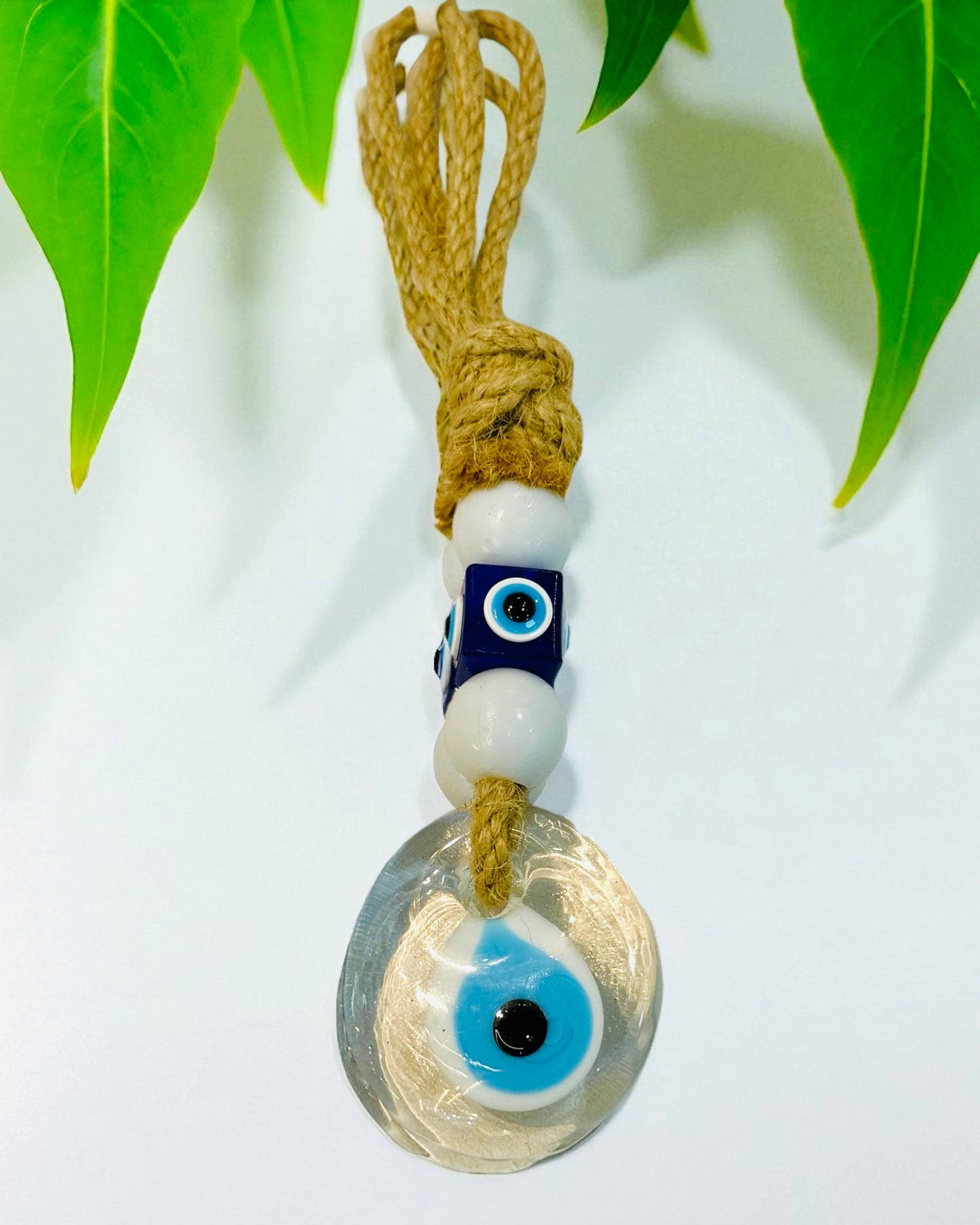 COLGANTE PEQUEÑO CRISTAL TRANSPARENTE CON OJO TURCO