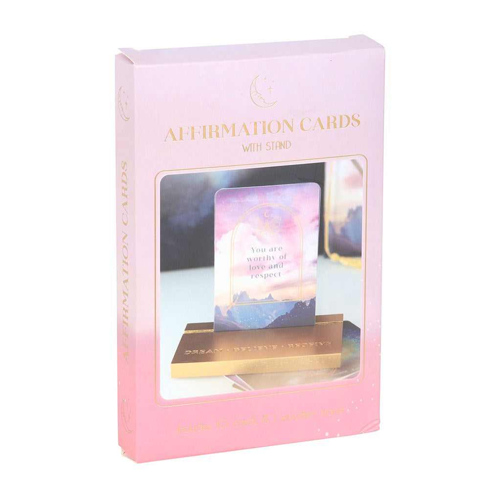 Cartas de Afirmación Etéreas/Celestiales con soporte de madera