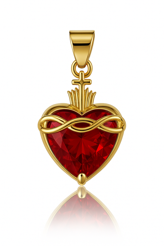 DIJE CORAZON DE CRISTAL  Y FORMA ADN EN CENTRO